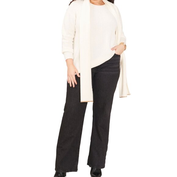 VINCE CAMUTO Plus Size Scarf and Crewneck Sweater Set 2X - Picture 3 of 5